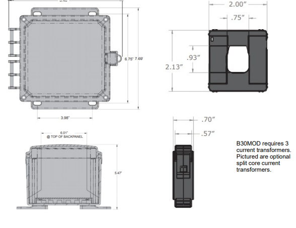 Commercial Electric Submeter - 3 Phase 4 Wire | The Byram B30 with MODbus