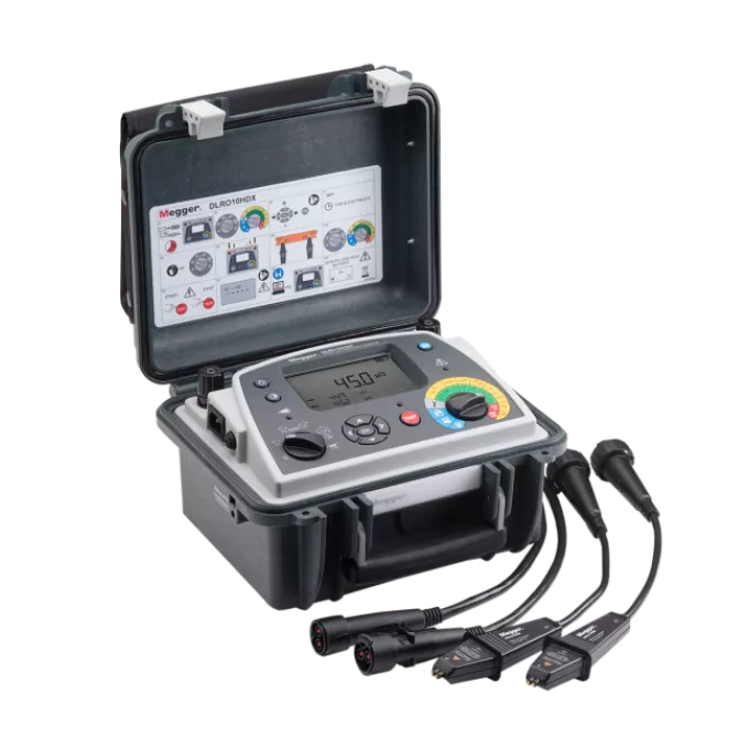 DLRO10HDX with test leads, DLRO-10XHDX-DH4C-P3