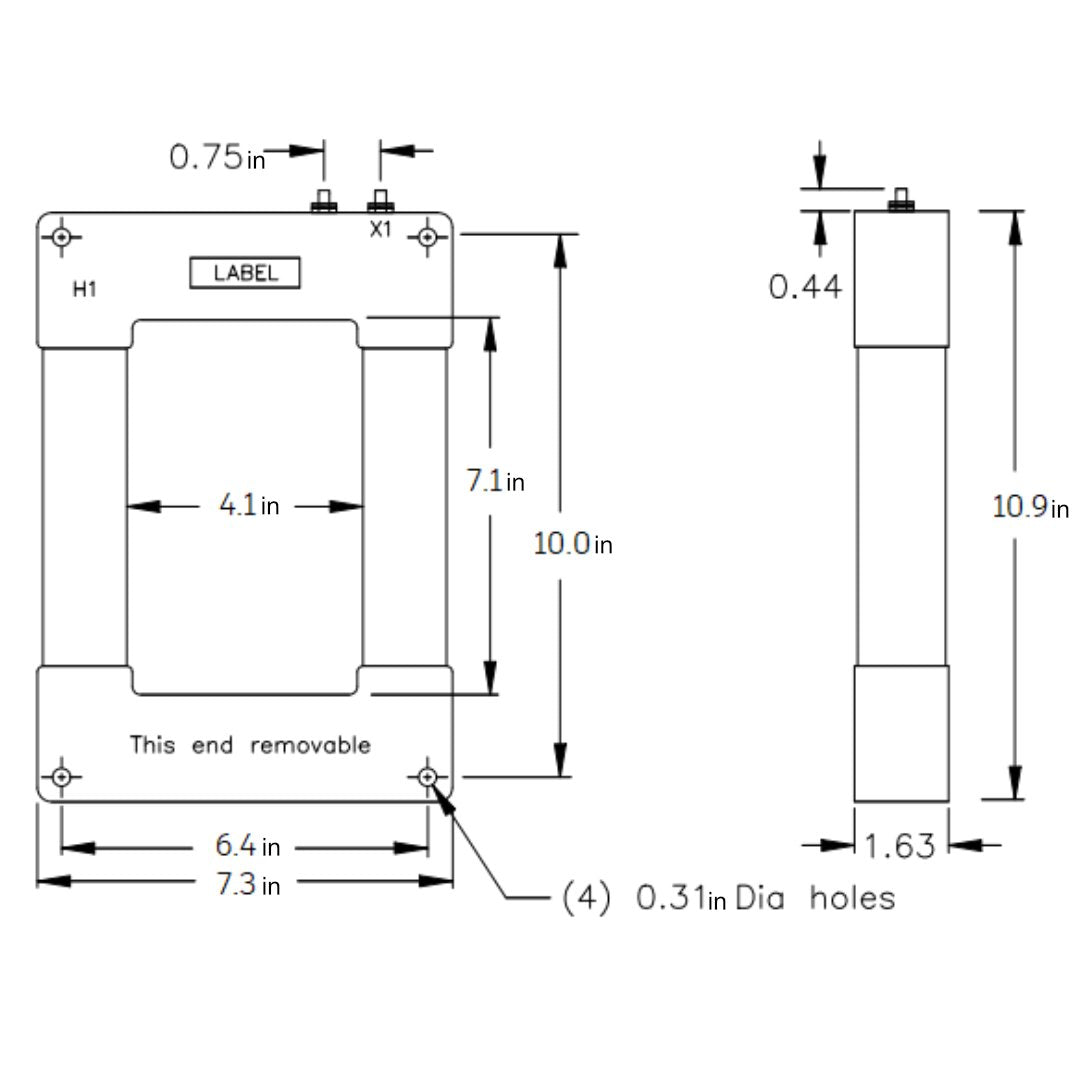 1200:5 Split-Core Current Transformer | 500T041X071-122