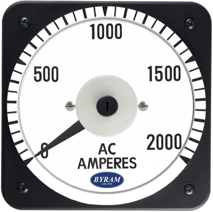 TMCS 103131LSTM Analog AC Ammeter, 0-2000 Amperes, Transformer-Rated