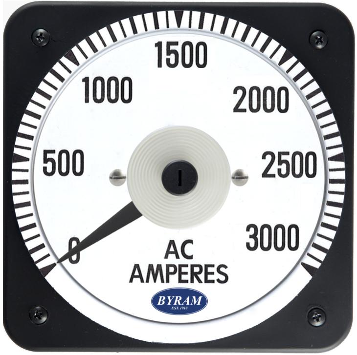 TMCS 103131LSUA Analog AC Ammeter, 0-3000 Amperes, Transformer-Rated