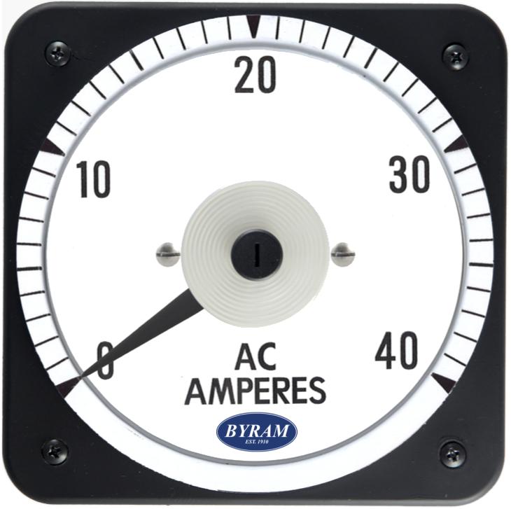 TMCS 103131LSNP Analog AC Ammeter, 0-40 Amperes, Transformer-Rated
