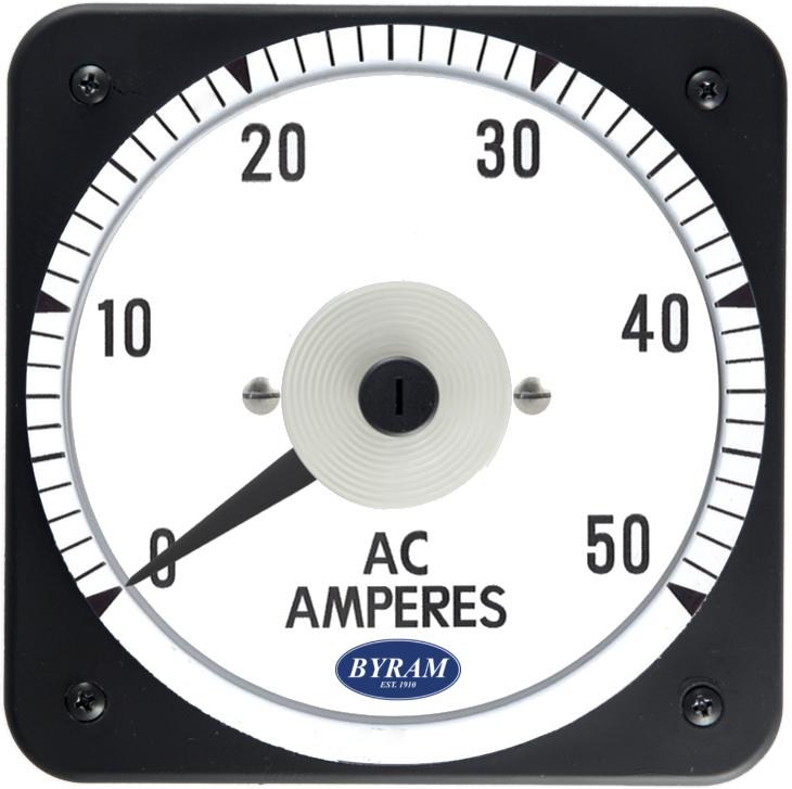 TMCS 103131LSNT Analog AC Ammeter, 0-50 Amperes, Transformer-Rated
