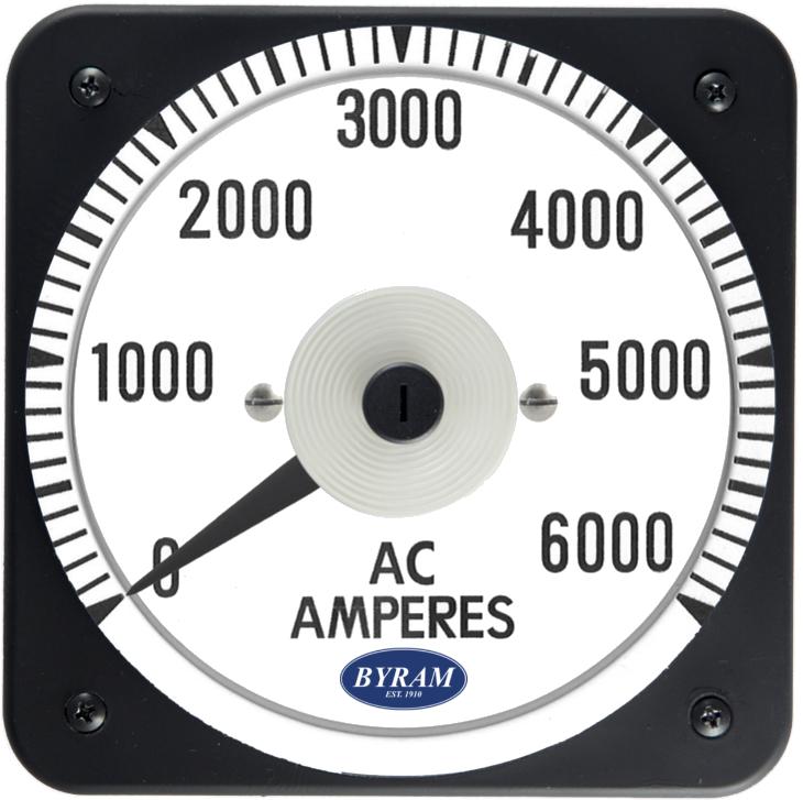 tmcs Analog AC Ammeter, 0-6000 Amperes, Transformer-Rated