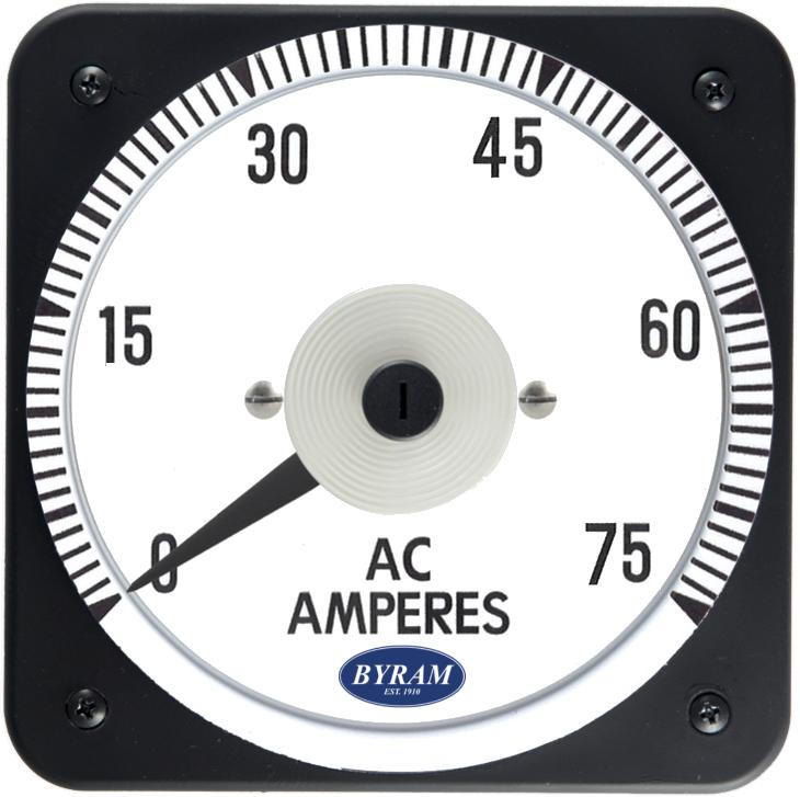 TMCS 103131LSPB Analog AC Ammeter, 0-75 Amperes, Transformer-Rated