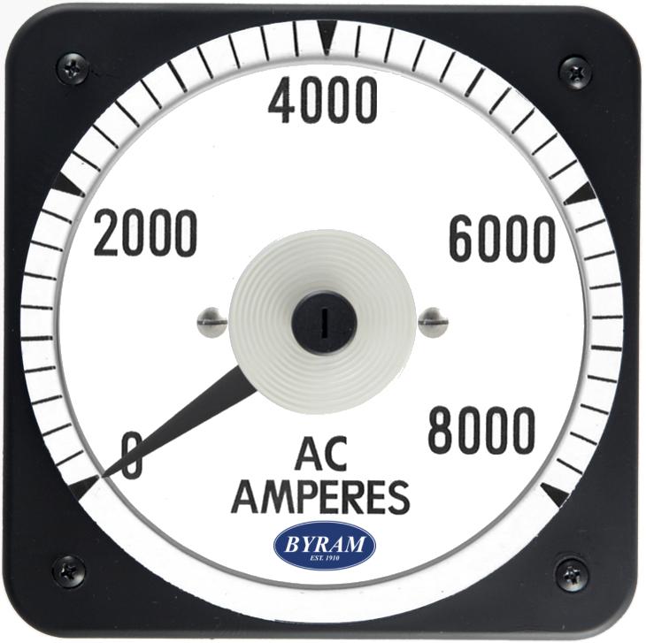 MCS Analog AC Ammeter, 0-8000 Amperes, Transformer-Rated