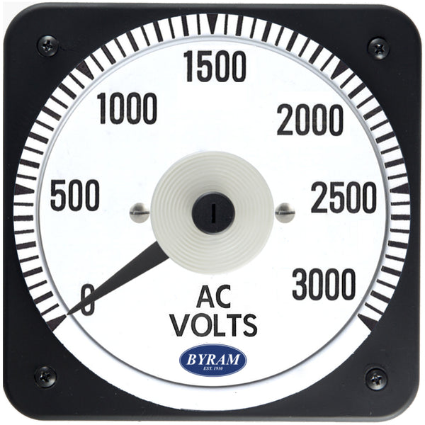 TMCS 103021PZUA Analog AC Voltmeter, 0-3000 Volts, Transformer-Rated