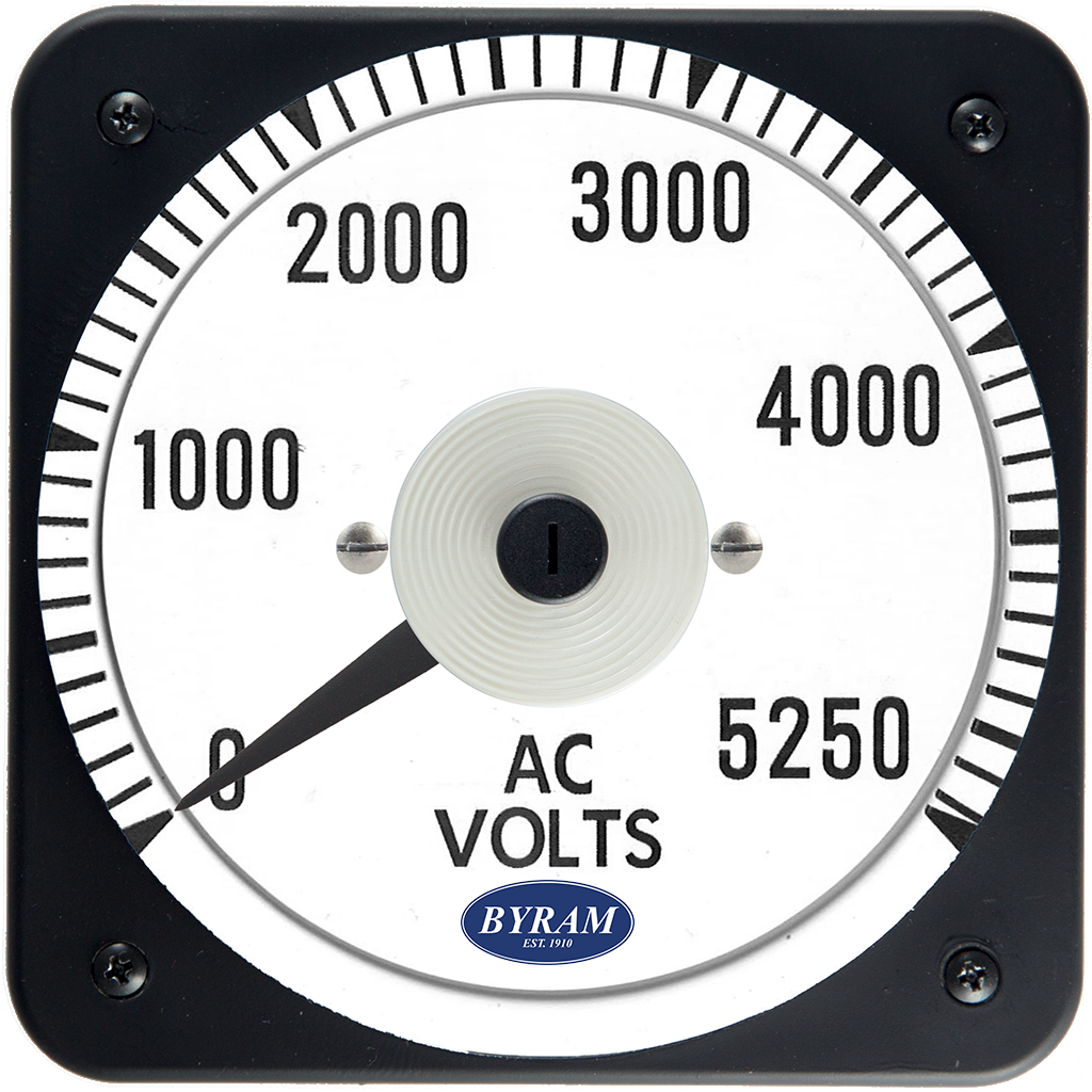 TMCS 103021PZUL Analog AC Voltmeter, 0-5250 Volts, Transformer-Rated
