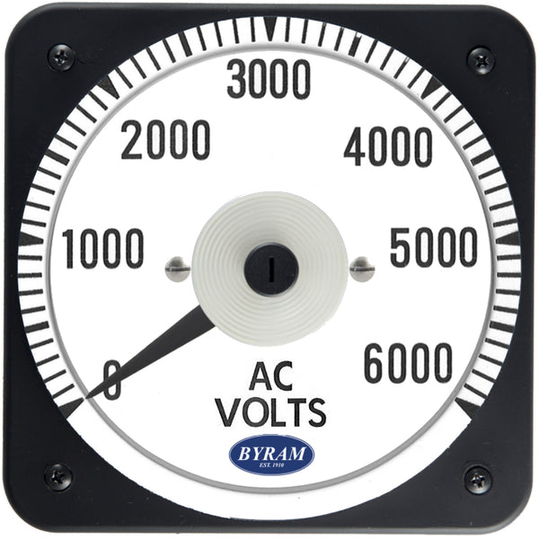 TMCS 103021PZUP Analog AC Voltmeter, 0-6000 Volts, Transformer-Rated