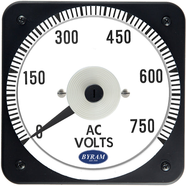 TMCS 103021PZSM Analog AC Voltmeter, 0-750 Volts, Transformer-Rated