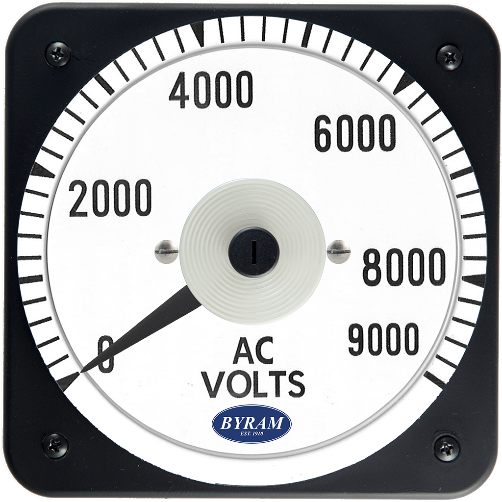 TMCS 103021PZUY Analog AC Voltmeter, 0-9000 Volts, Transformer-Rated