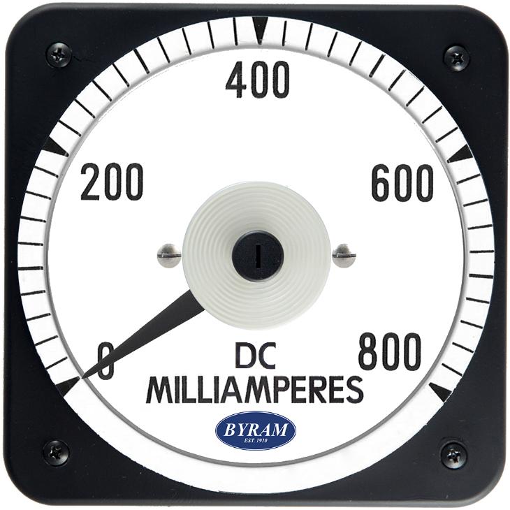 MCS 103111KWKW Analog DC Ammeter, 0-800 mA