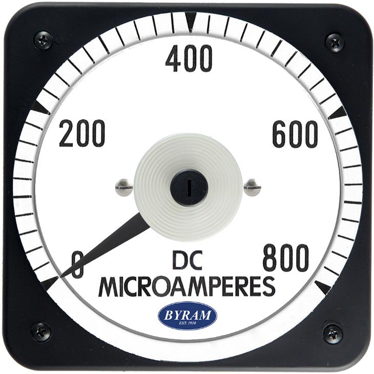 TMCS 103111EWEW Analog DC Ammeter, 0-800 microamperes