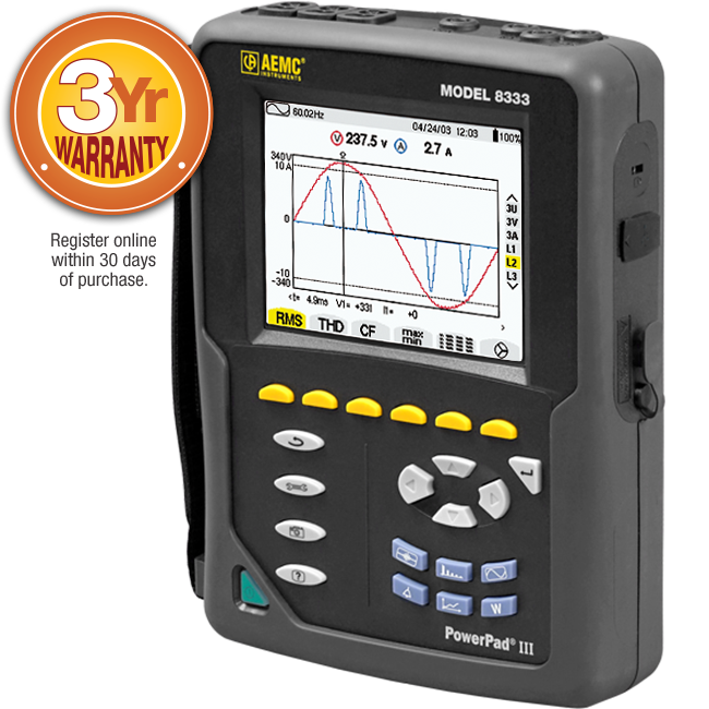 AEMC PowerPad III Kit with Probes | Model 8333